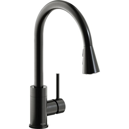 Elkay Avado Single Hole Kitchen Faucet with Pull-down Spray and Forward Only Lever Handle Black Stainless LKAV3031BK